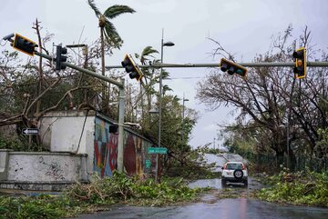 San Juan po przejściu huraganu Maria, zdjęcie z 20 września