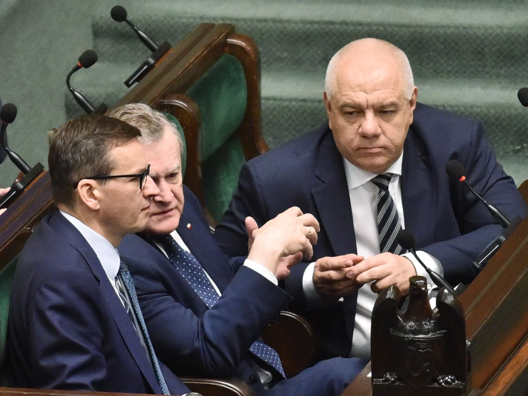 Mateusz Morawiecki, Piotr Gliński i Jacek Sasin