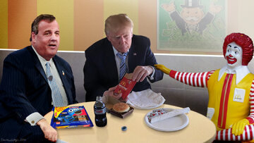 Satyryczna przeróbka zdjęcia Donalda Trumpa autorstwa DonkeyHotey