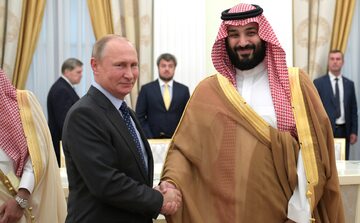 Saudyjski książę Mohammed bin Salman z Władimirem Putinem