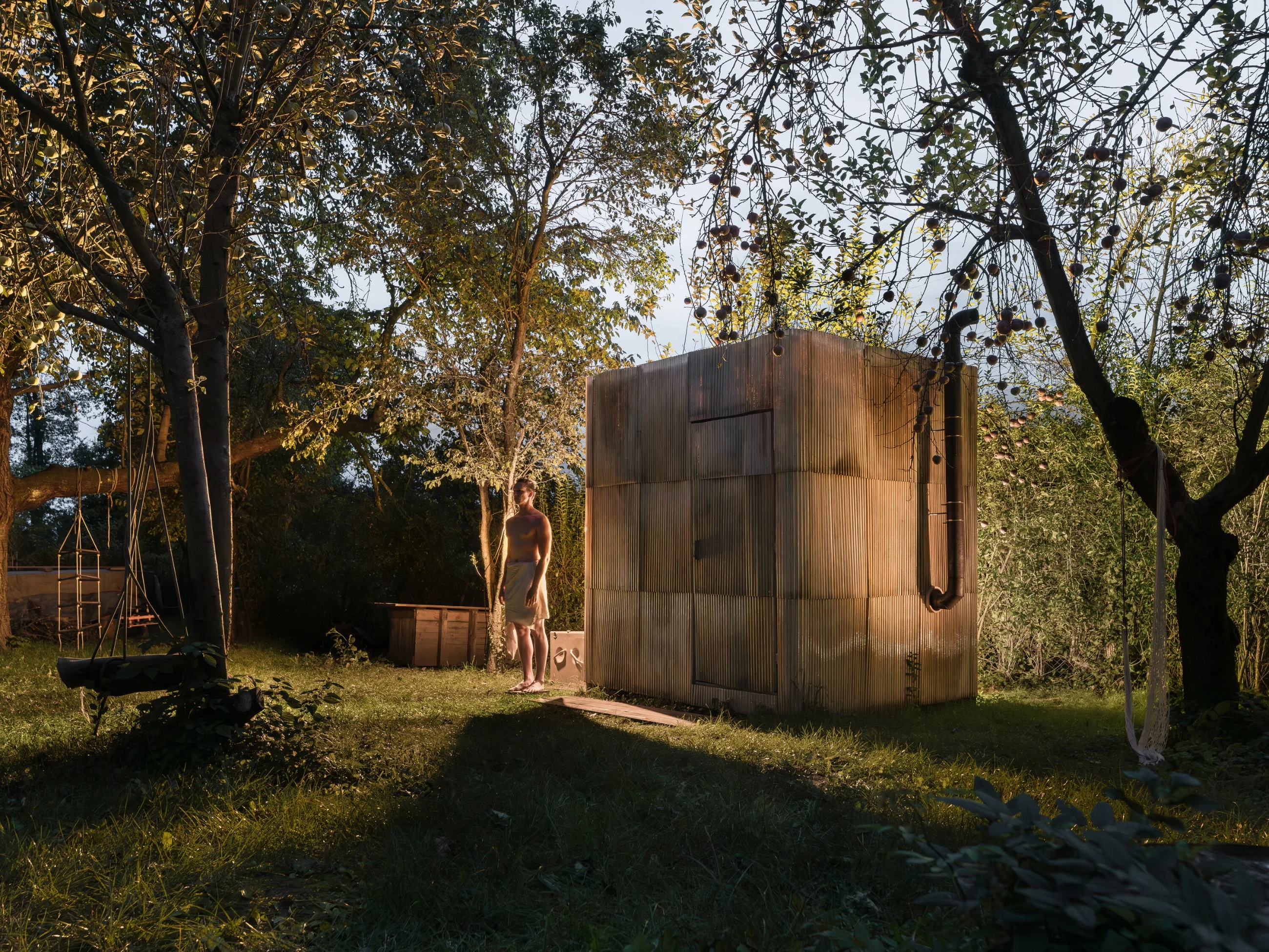 Sauna z recyklingu, projekt i realizacja ika.architekti