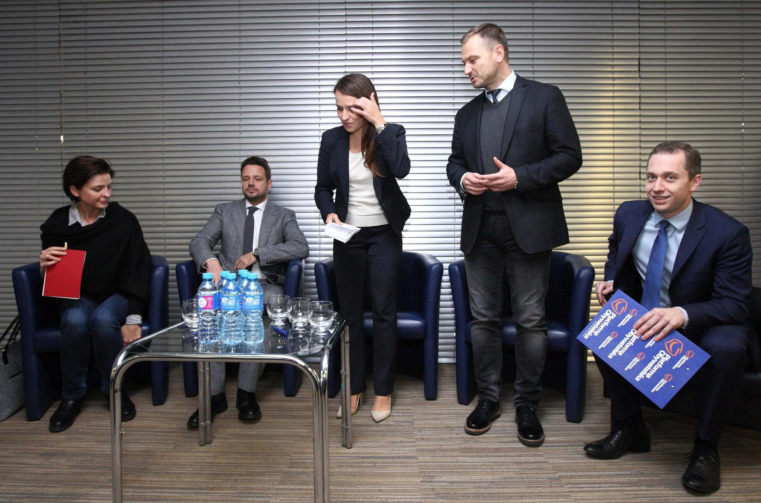 Joanna Mucha, Rafał Trzaskowski, Agnieszka Pomaska, Sławomir Nitras i Cezary Tomczyk podczas  spotkania Platformy Obywatelskiej w ramach Klubu Obywatelskiego w Gdańsku.