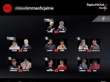 Screen z grafiki zapowiadającej nielegalną „galę” walk w Chorzowie