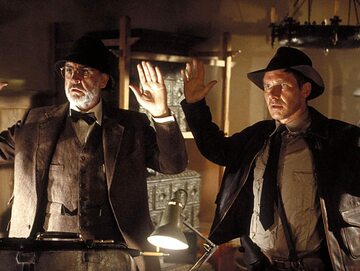 Sean Connery i Harrison Ford w filmie „Indiana Jones i ostatnia krucjata” (1989)