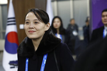 Siostra Kim Dzong Una Kim Yo Dzong podczas Zimowych Igrzysk Olimpijskich