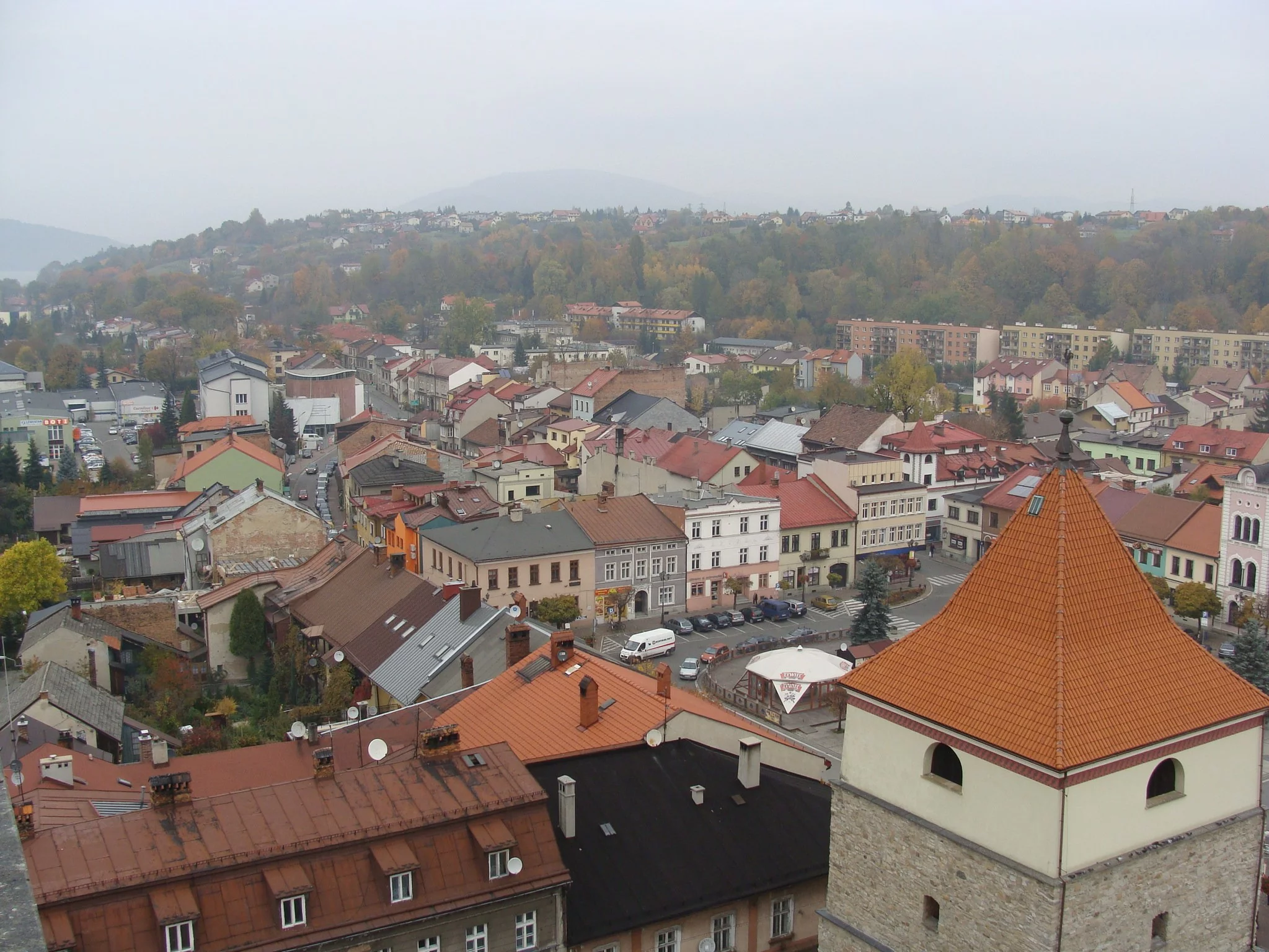 Widok na Rynek w Żywcu