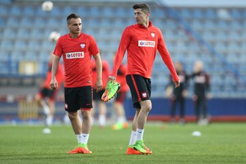 Sławomir Peszko i Robert Lewandowski w 2017 roku