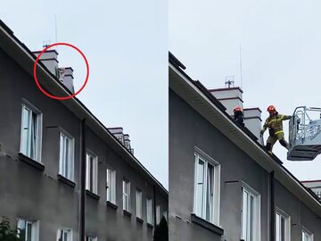 Służby ratują 4-latkę na dachu jednego z budynków w Warszawie