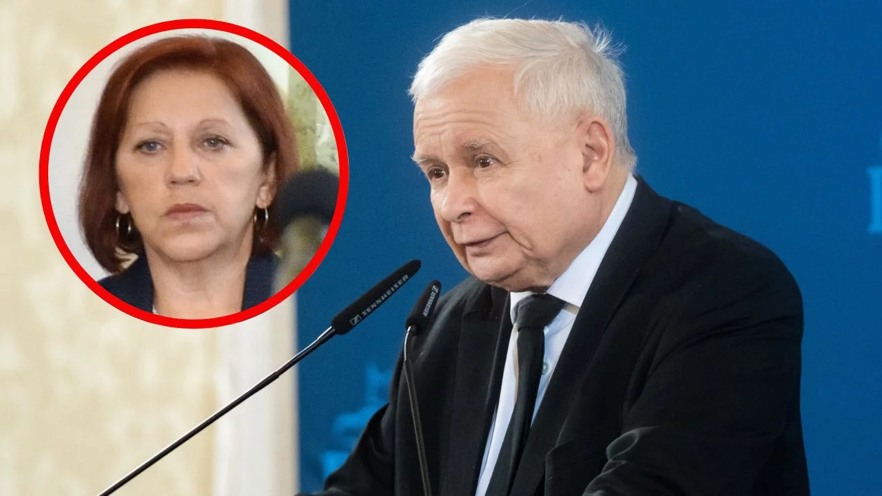 Barbara Skrzypek, znana jako „pani Basia” i Jarosław Kaczyński