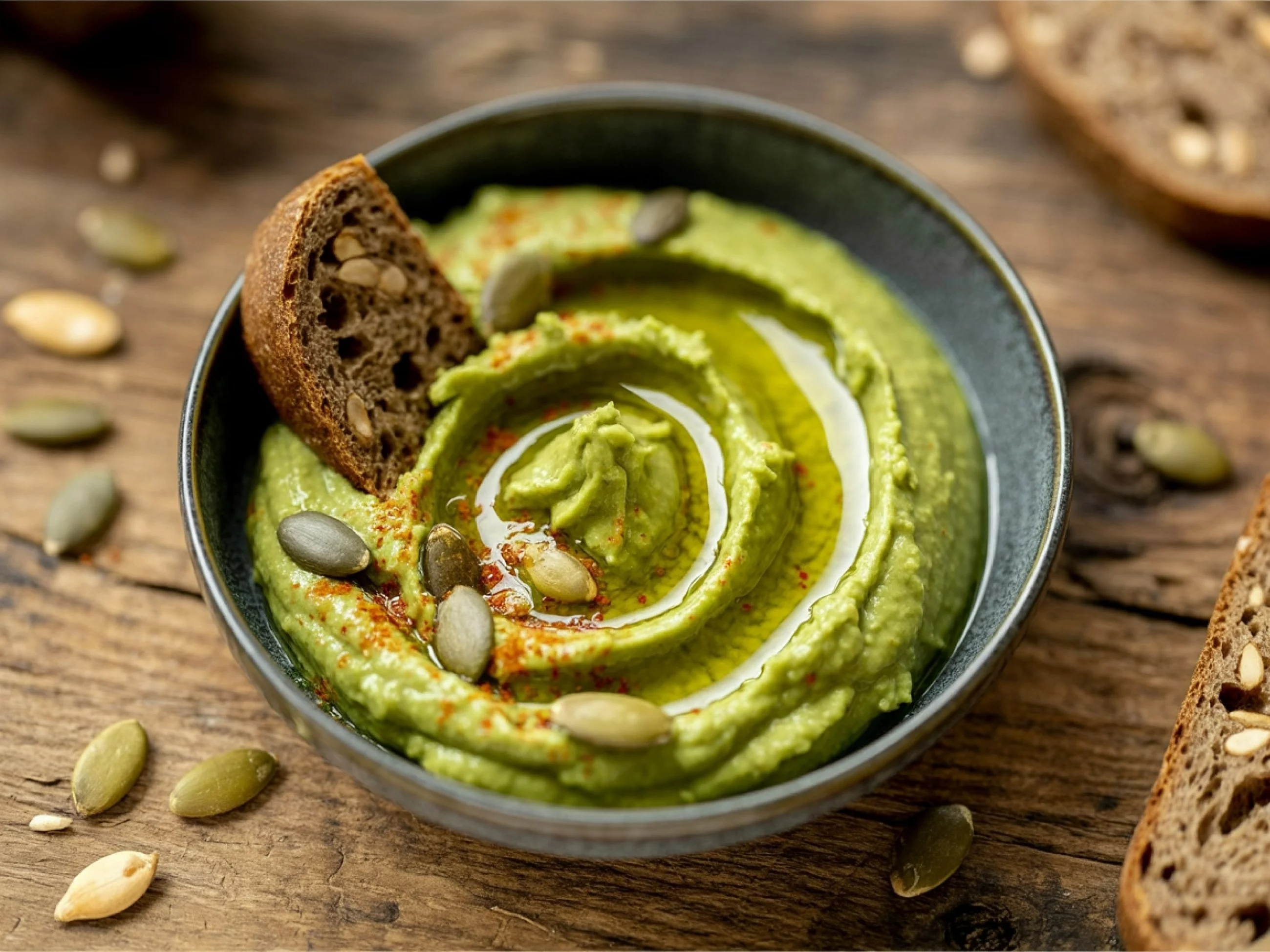 Pasta z awokado i pestek dyni