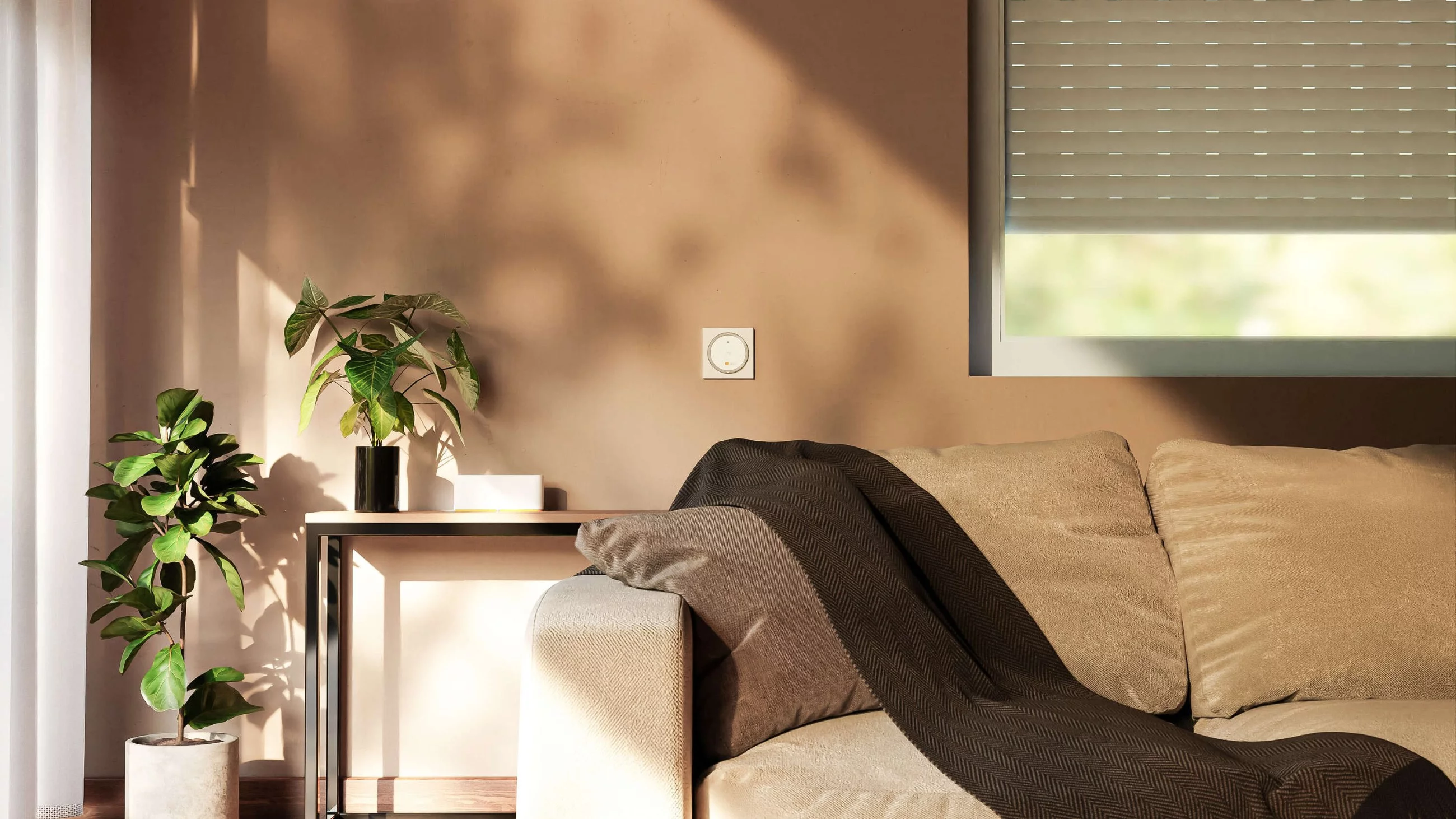 Przełącznik ścienny Amy® sun protect io to inteligentna automatyzacja osłon okiennych