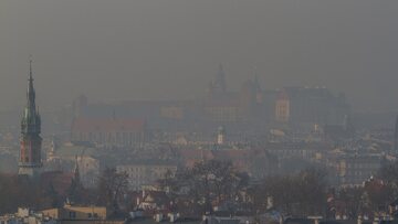 Smog nad Krakowem, zdjęcie z 2017 r.