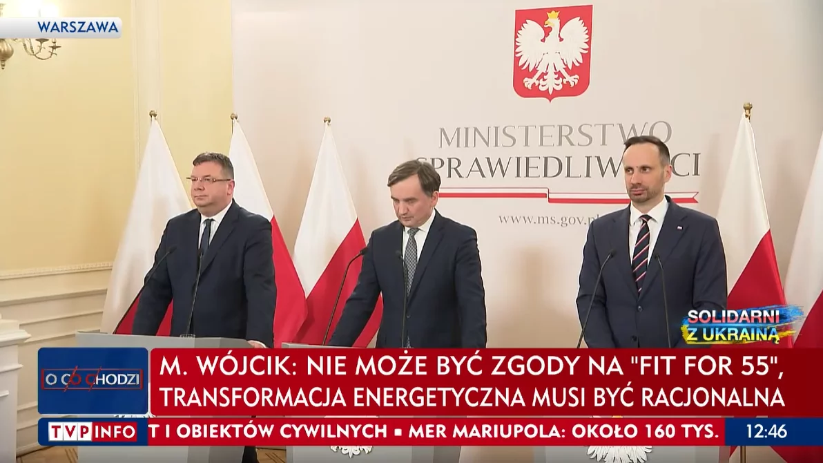 Konferencja prasowa Michała Wójcika, Zbigniewa Ziobry i Janusza Kowalskiego