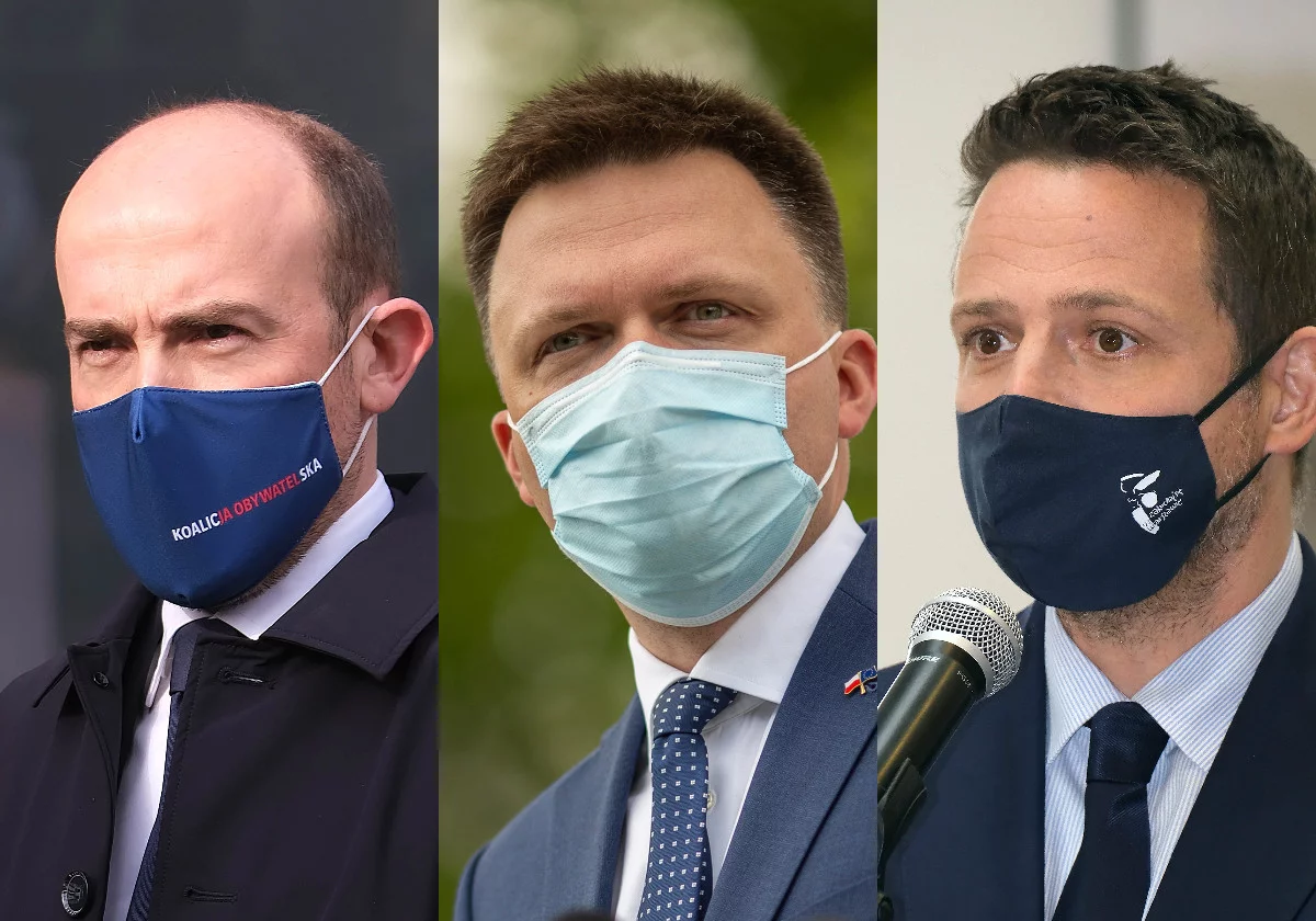 Borys Budka, Szymon Hołownia i Rafał Trzaskowski