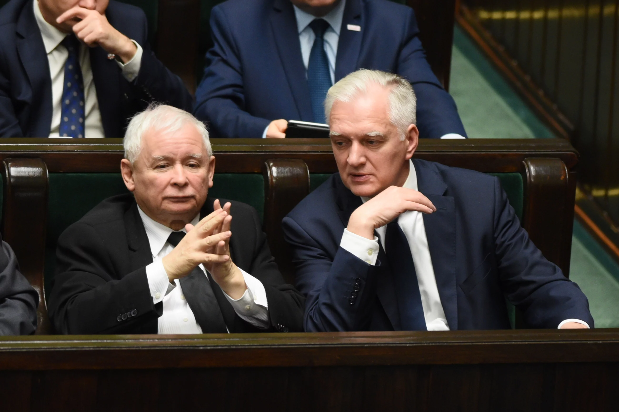 Jarosław Kaczyński i Jarosław Gowin w Sejmie