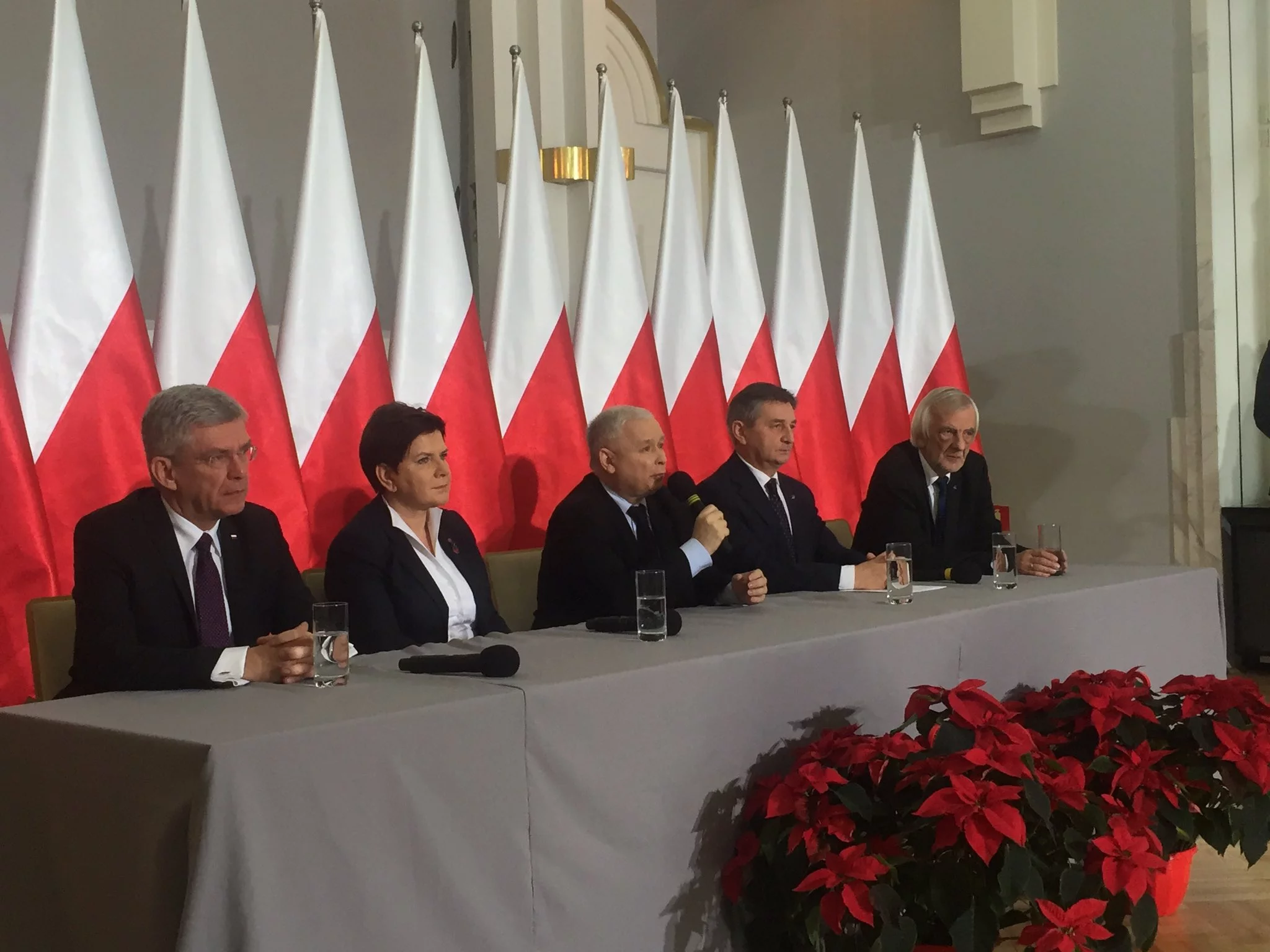 Stanisław Karczewski, Beata Szydło, Jarosław Kaczyński, Marek Kuchciński, Ryszard Terlecki