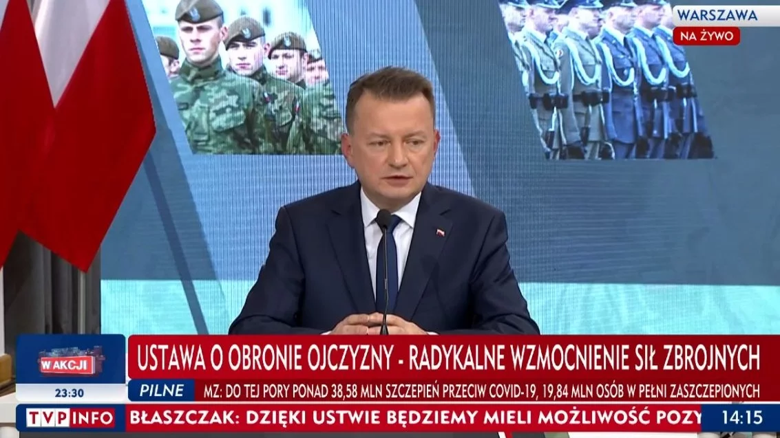 Mariusz Błaszczak na konferencji