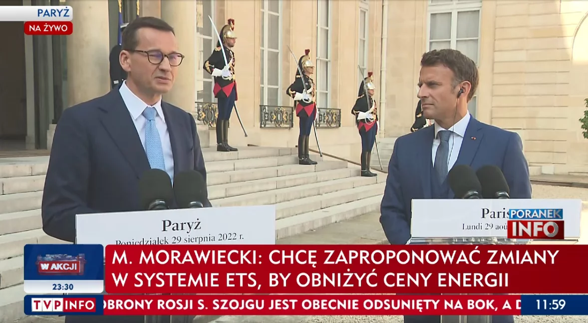 Konferencja Mateusza Morawieckiego z Emmauelem Macronem