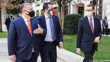 Spotkanie Mateusza Morawieckiego, Victora Orbana i Matteo Salviniego