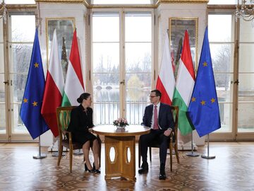 Spotkanie prezydent Węgier Katalin Novak i premiera Mateusza Morawieckiego
