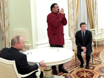 Spotkanie Władimira Putina ze Stevenem Seagalem w 2016 roku