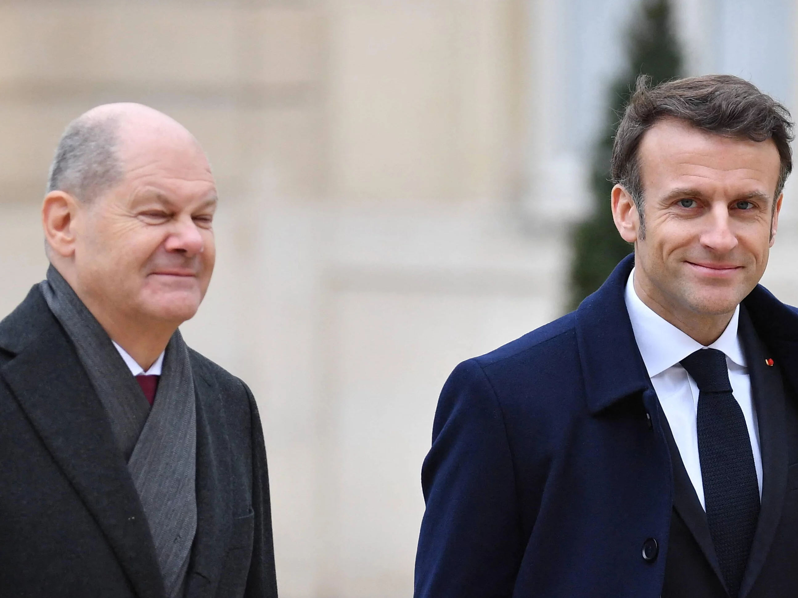 Olaf Scholz i Emmanuel Macron