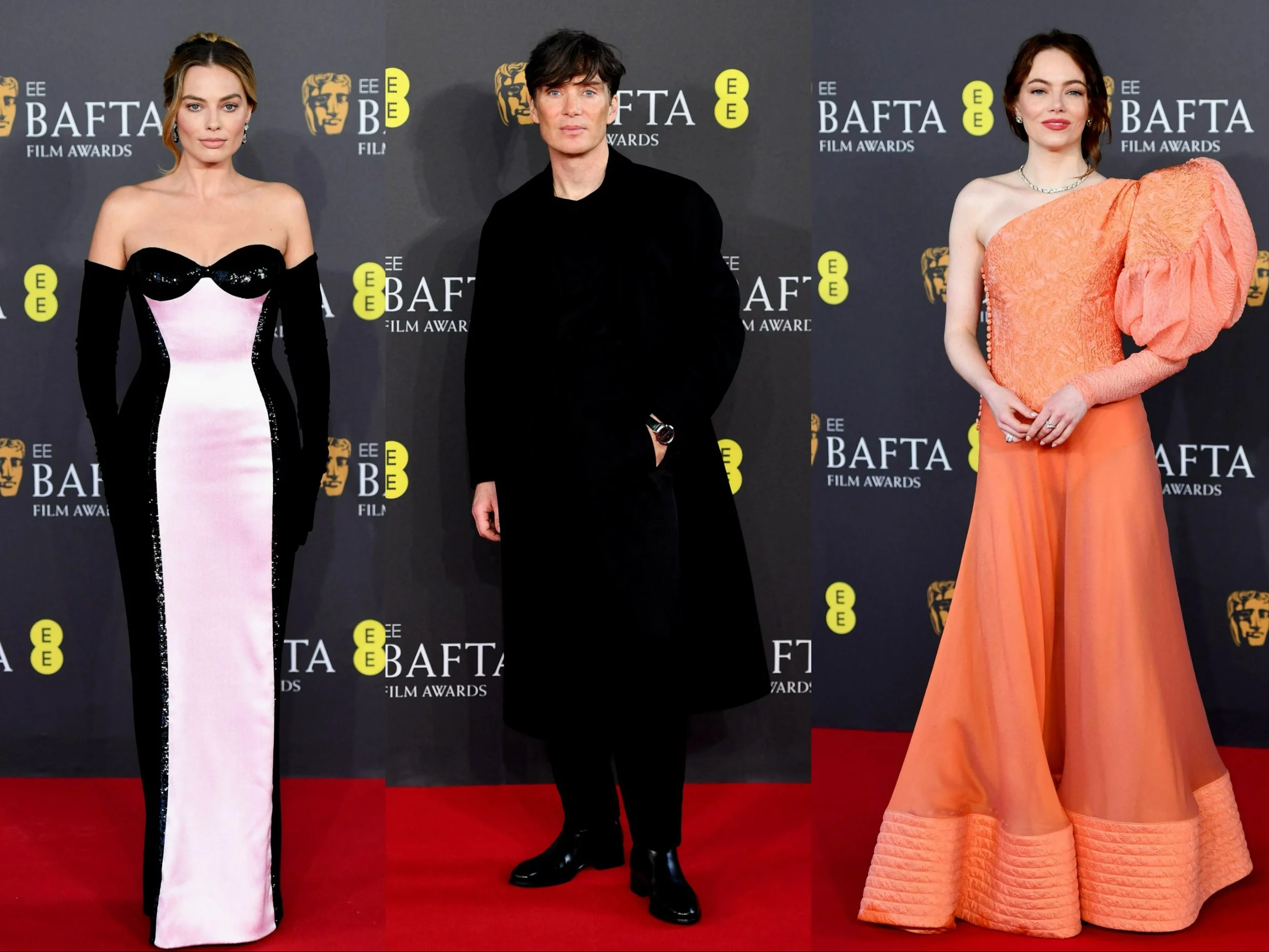 Margot Robbie, Cillian Murphy i Emma Stone na gali BAFTA 2024