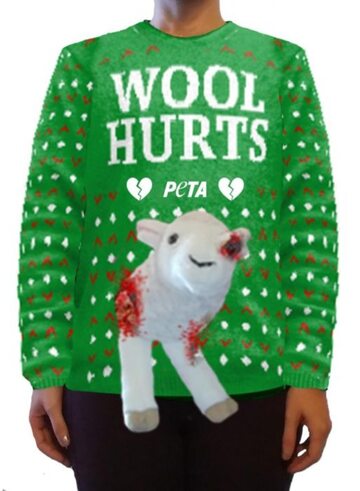 Sweter sprzedawany przez organizację PETA