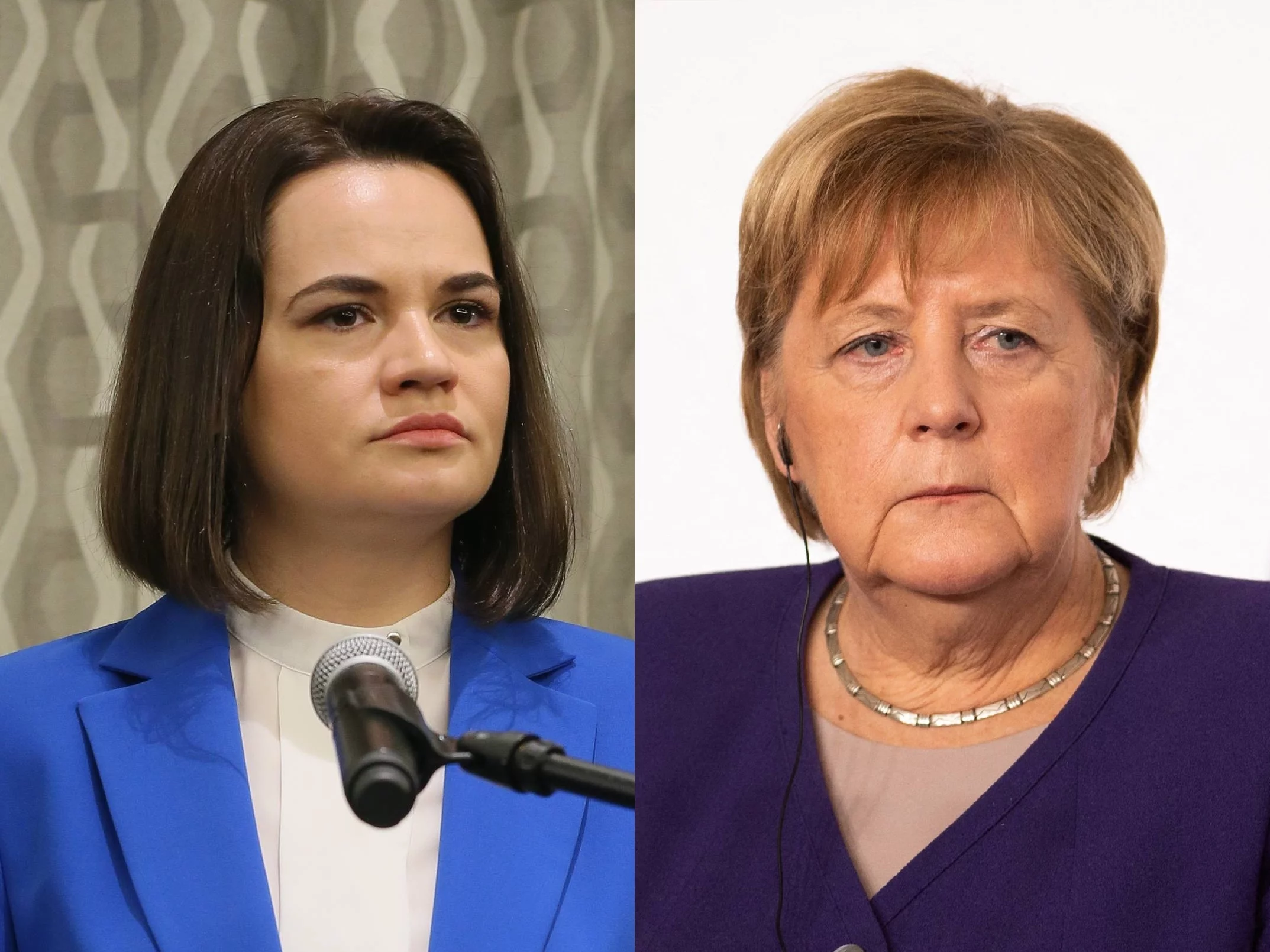 Swiatłana Cichanouska i Angela Merkel