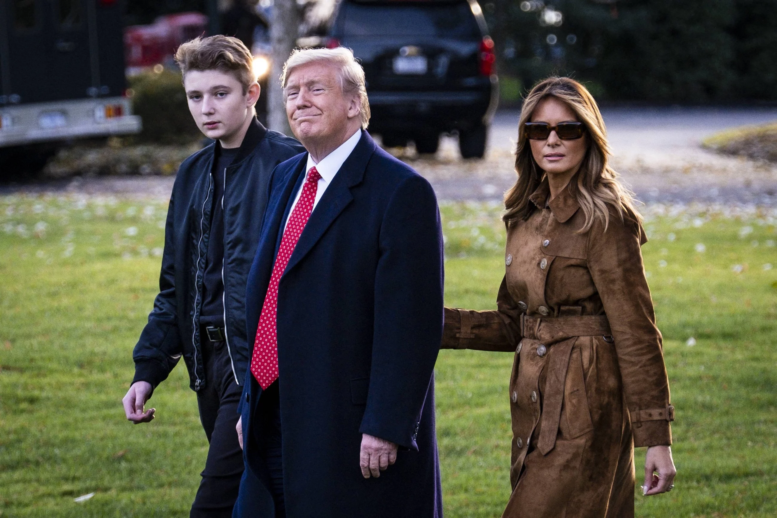 Barron, Donald i Melania Trump