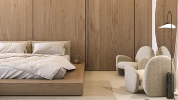 Sypialnia w stylu japadi, proj. SCENA Interior Design
