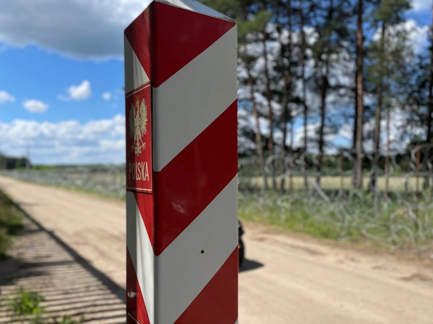 Słupek na granicy polsko-białoruskiej