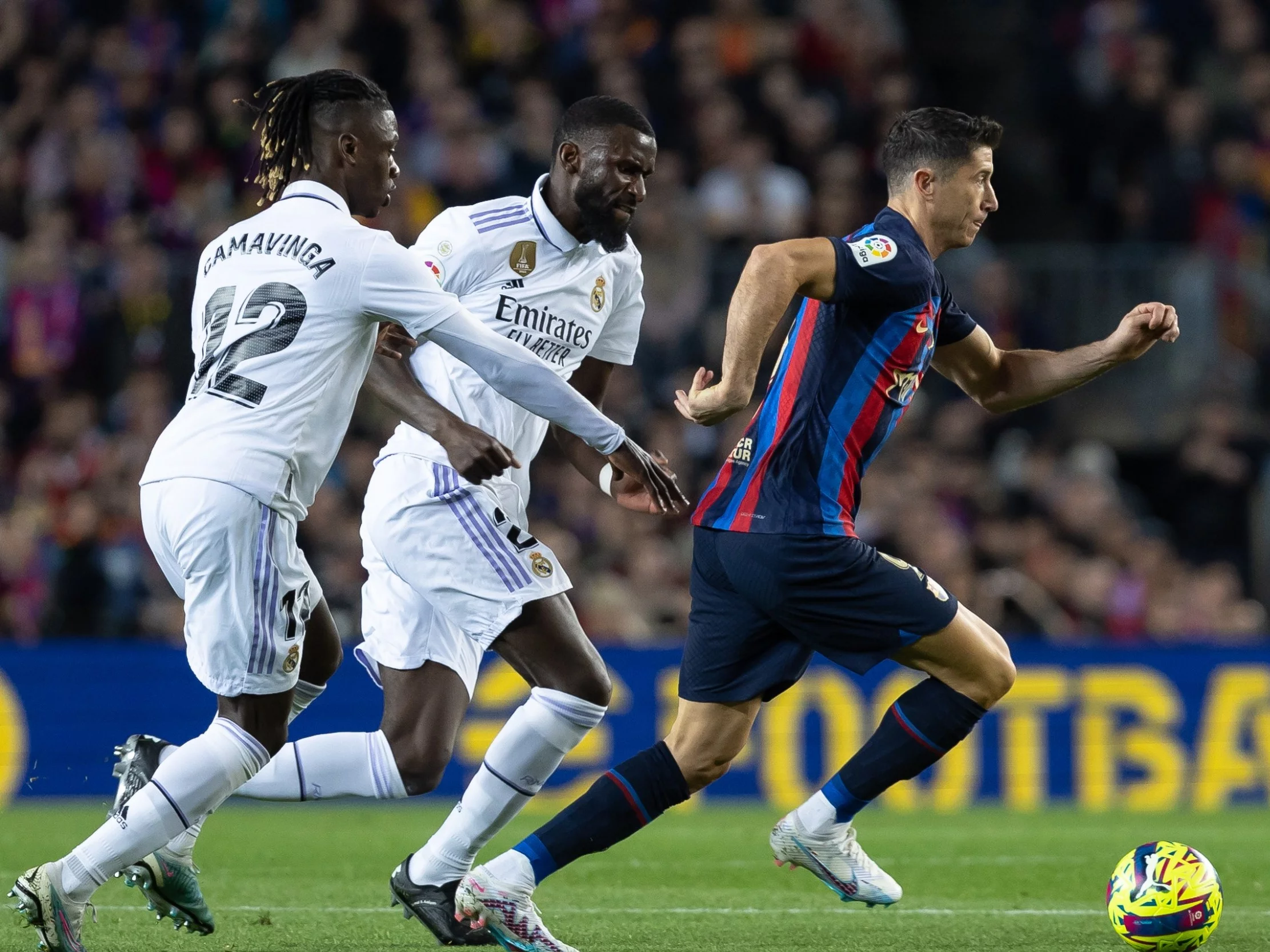 Robert Lewandowski, Antonio Ruediger i Eduardo Camavinga