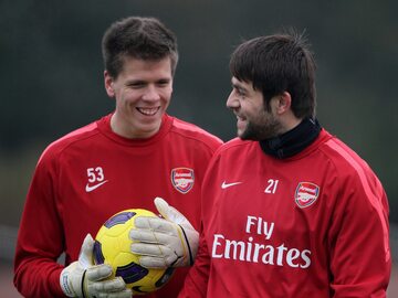Szczęsny i Fabiański w czasie gry w Arsenalu