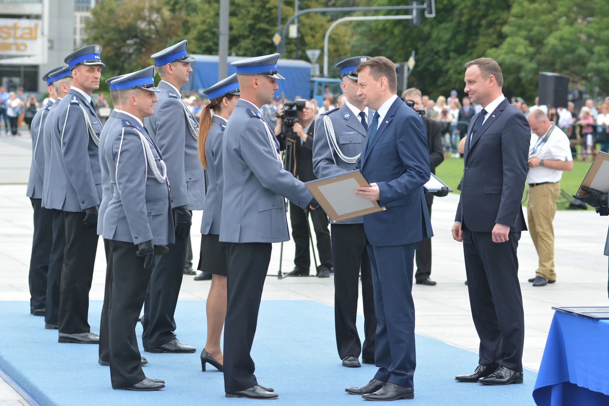 Mariusz Błaszczak i Andrzej Duda na obchodach Święta Policji