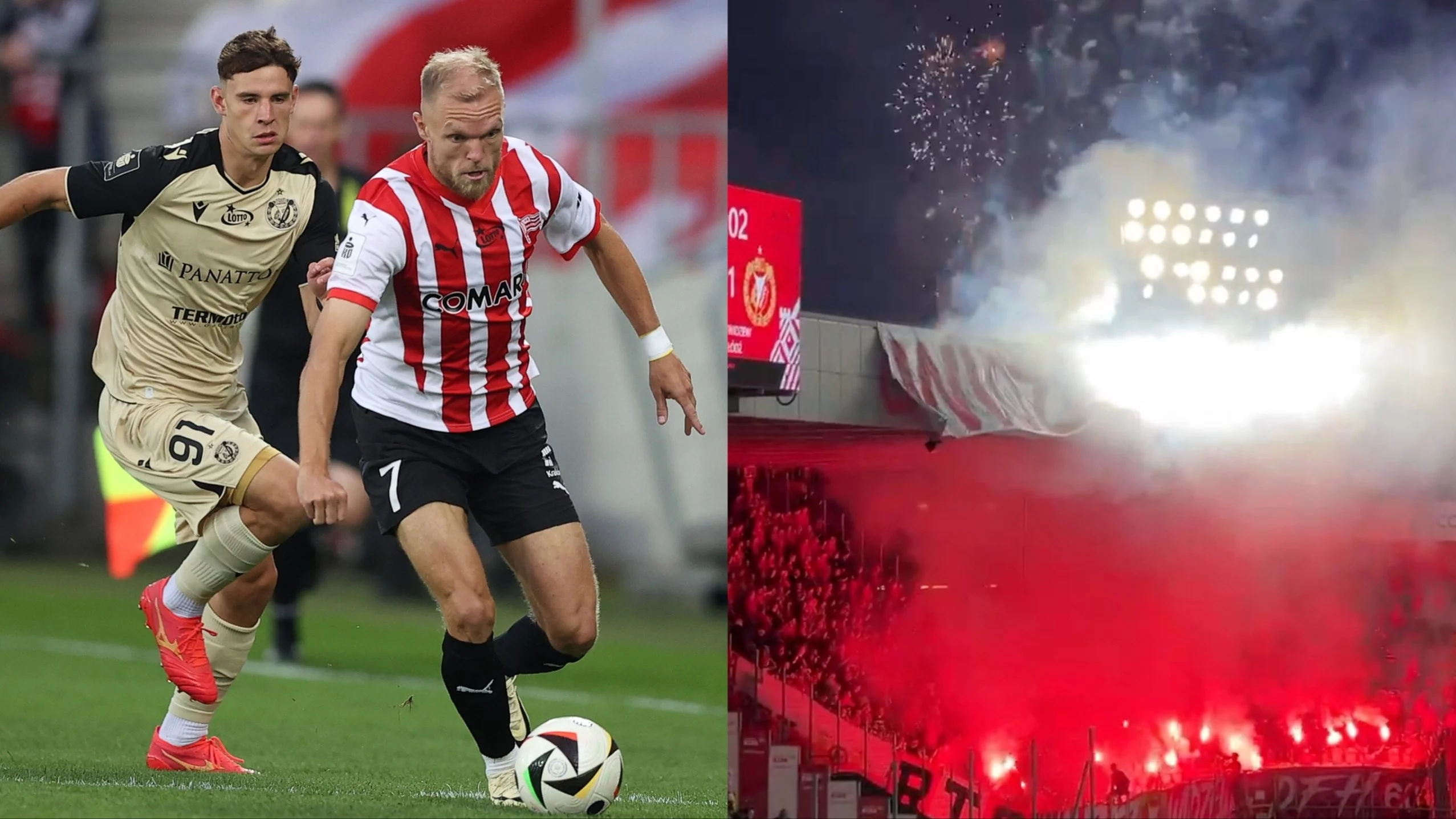 Piłkarze Cracovii i Widzewa Łódź