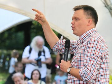 Szymon Hołownia na spotkaniu otwartym w Łodzi