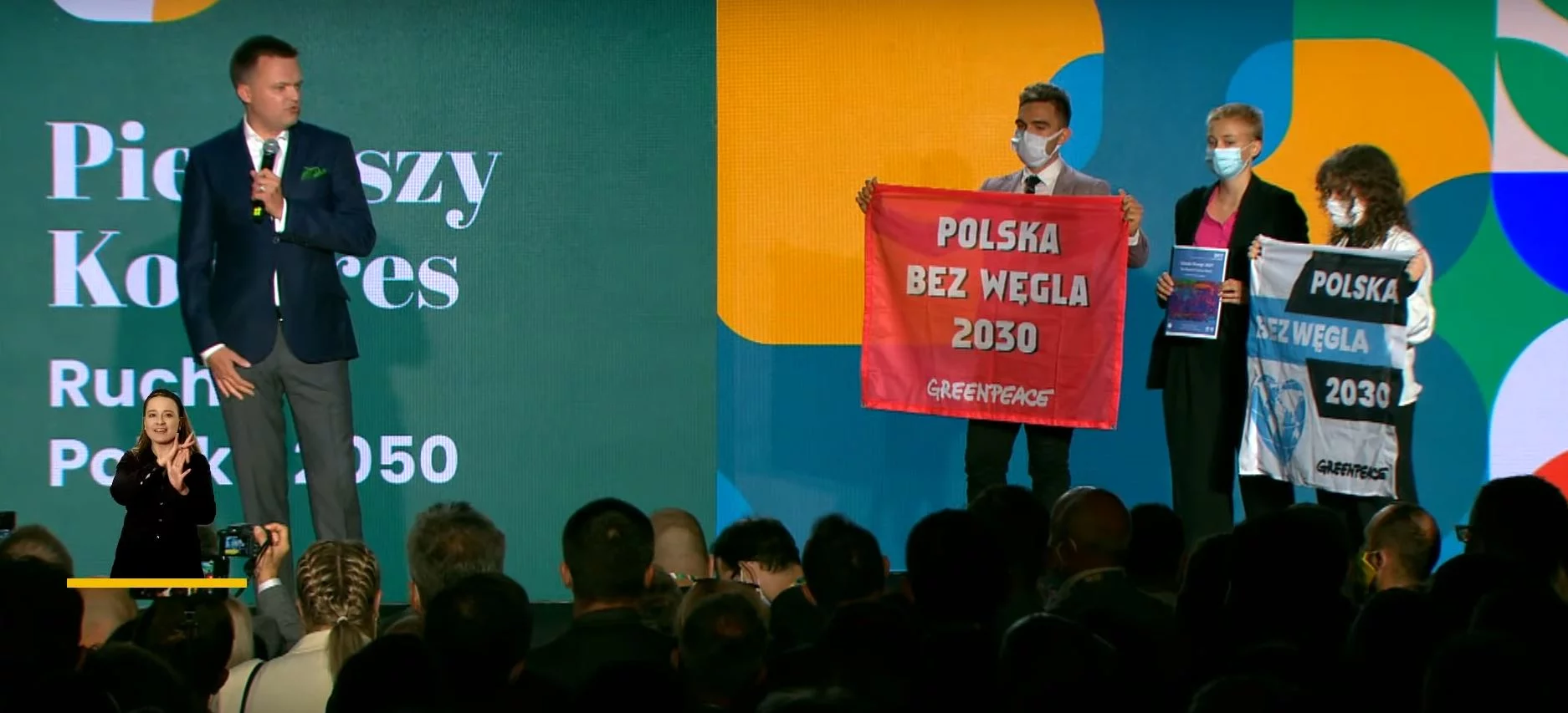 Szymon Hołownia i aktywiści Greenpeace