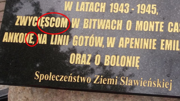 Tablica na cmentarzu w Sławnie