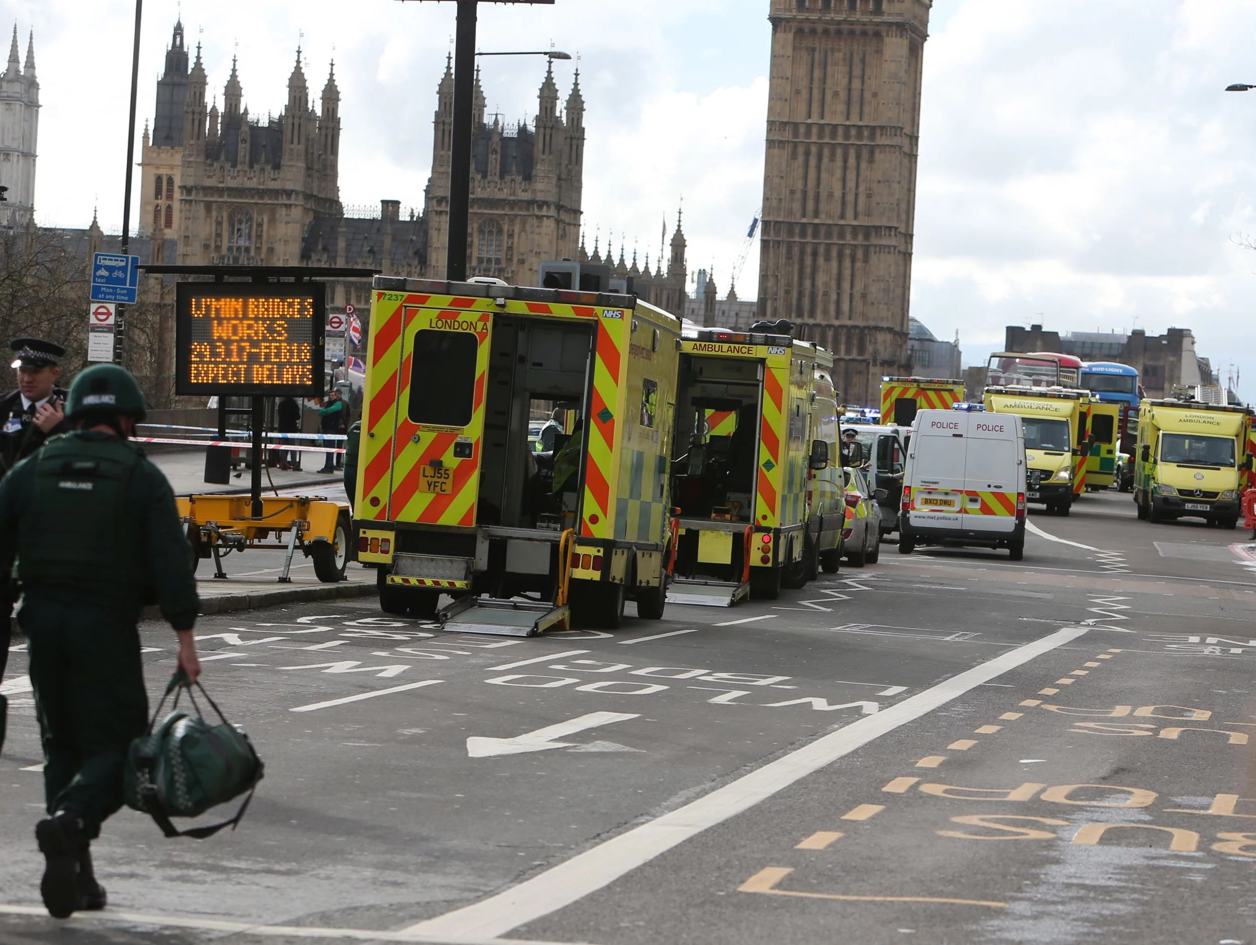 Brytyjski Parlament widziany z Mostu Westminsterskiego