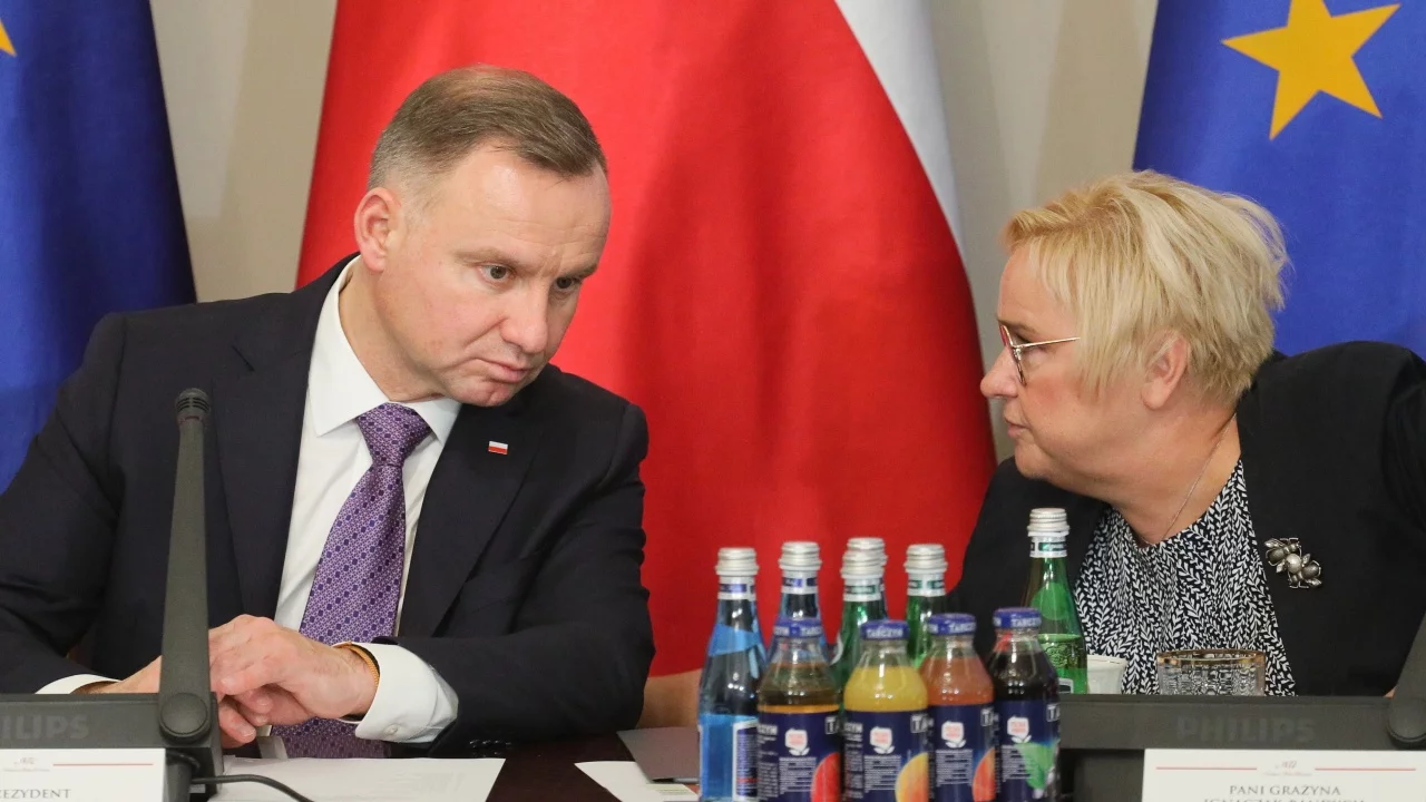 Prezydent Andrzej Duda i szefowa Kancelarii Prezydenta Grażyna Ignaczak-Bandych