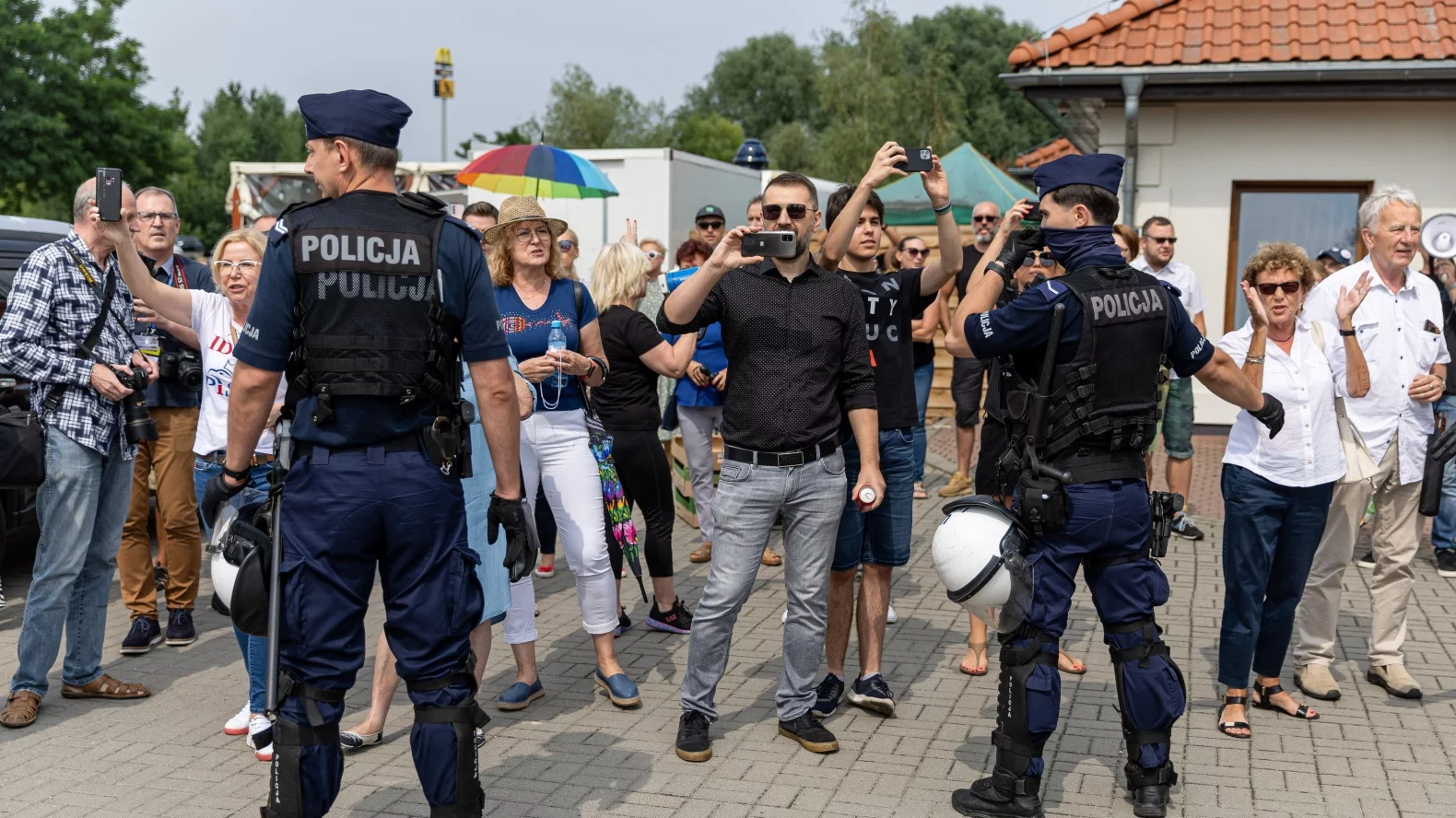 Protest przed spotkaniem Jarosława Kaczyńskiego w Kórniku