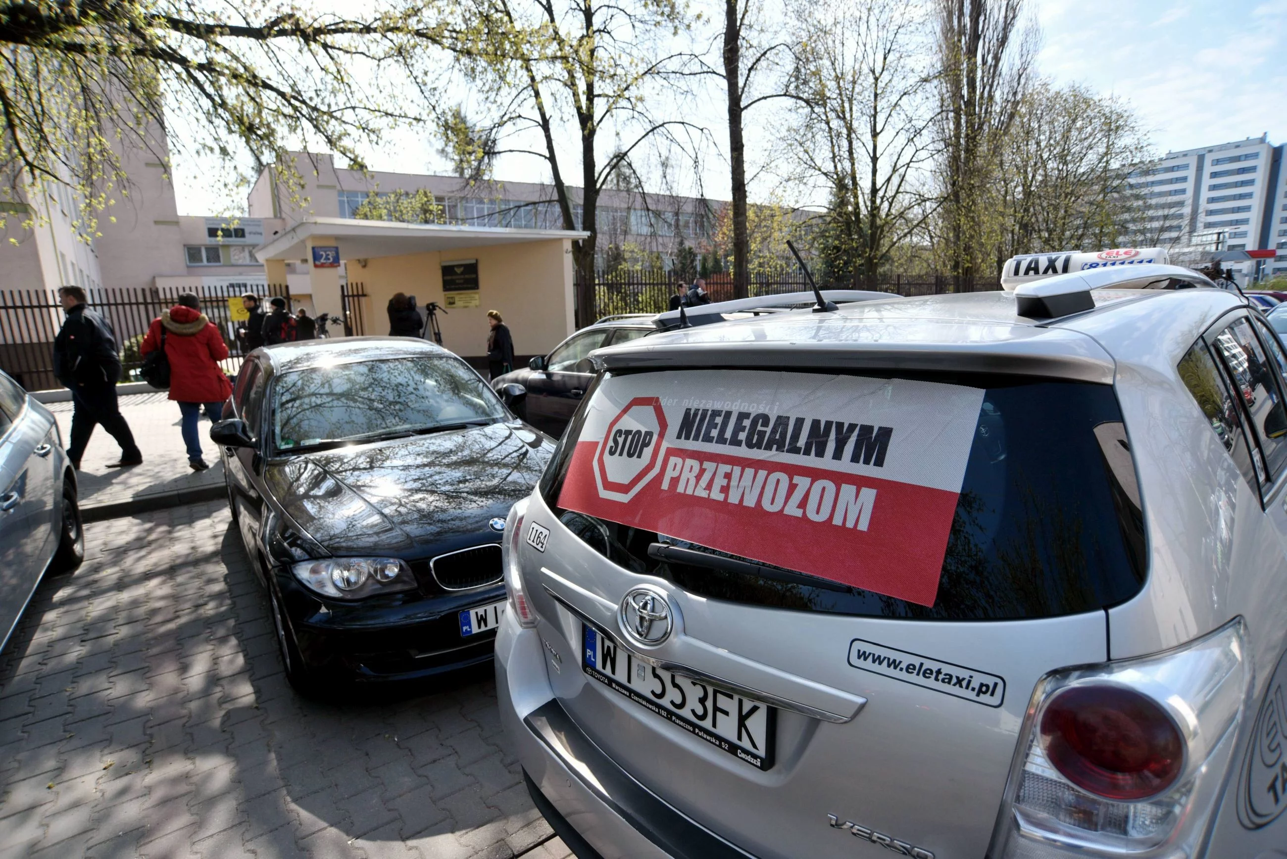 Protest taksówkarzy w Warszawie