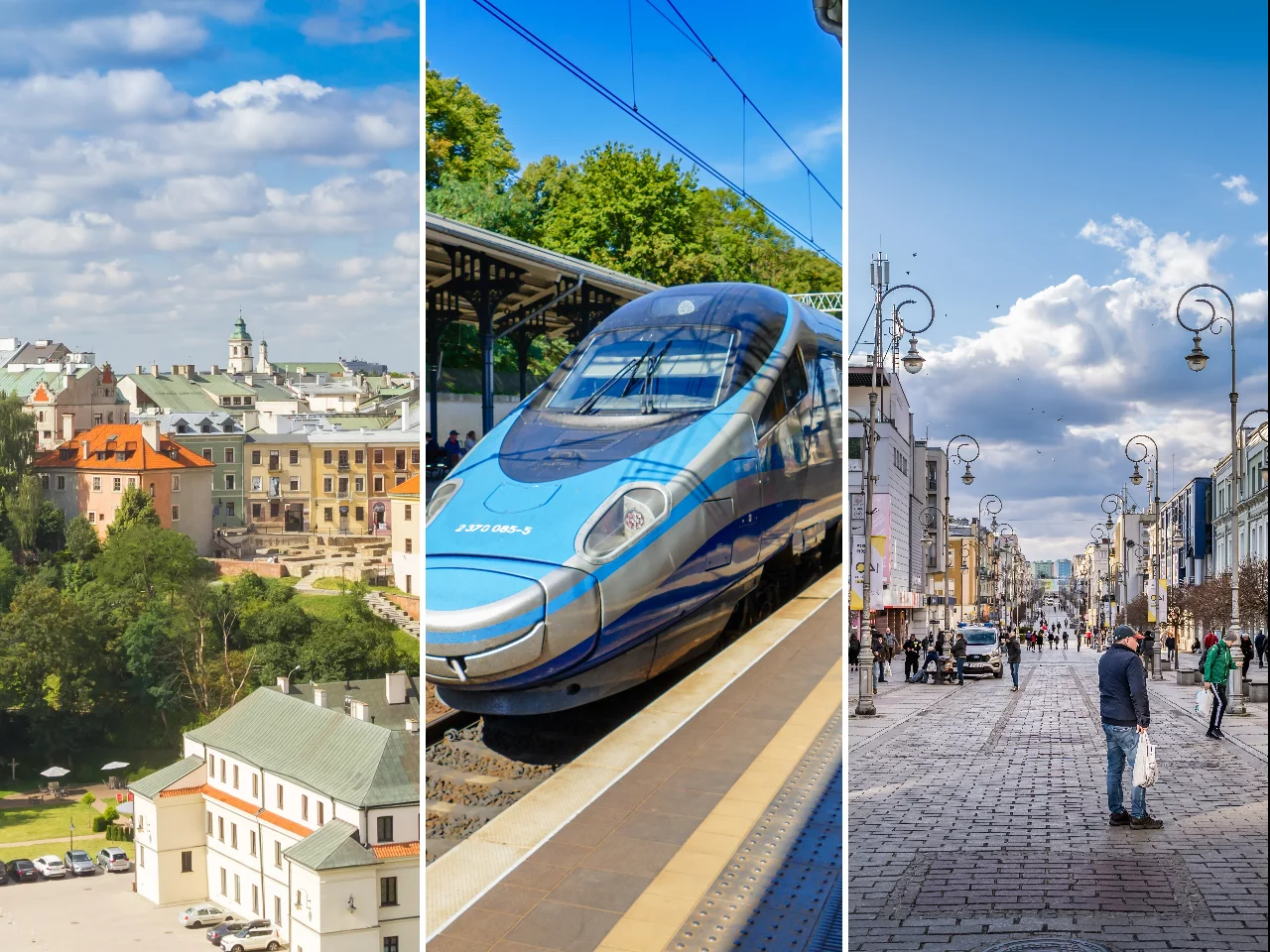 Pociąg PKP i polskie miasta