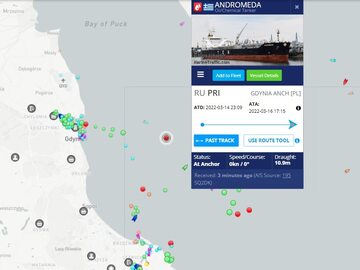Tankowiec Andromeda z Rosji do Polski