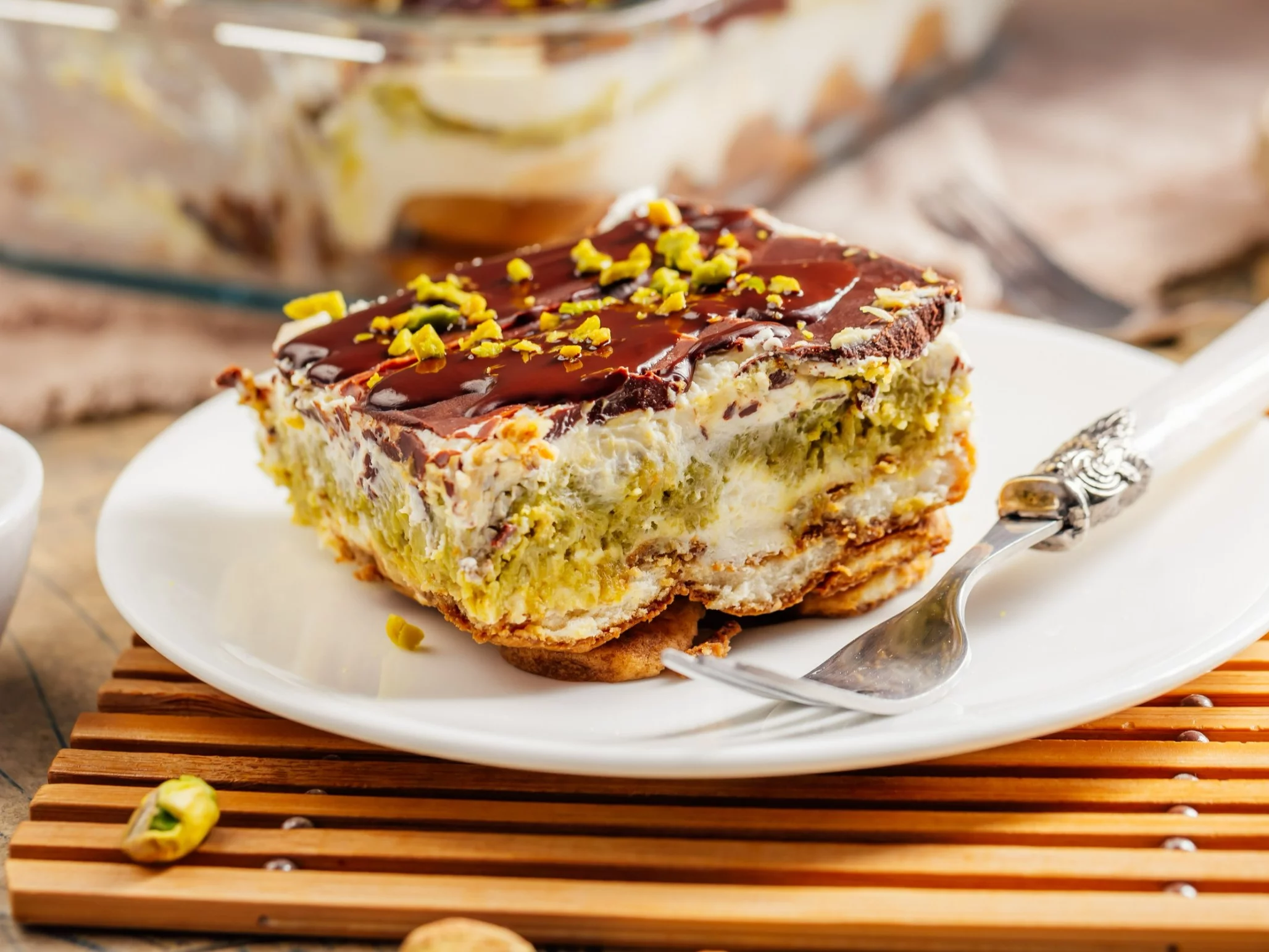 Tiramisu z kremem pistacjowym