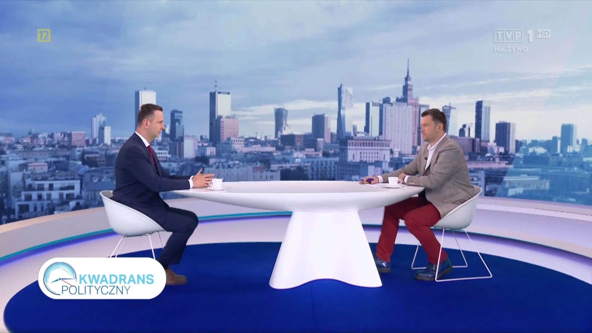 Kadr z programu „Kwadrans Polityczny” w TVP1