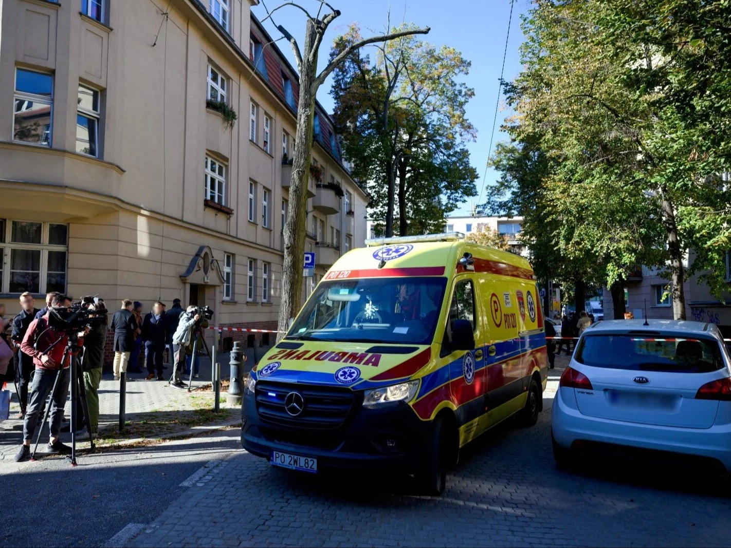 Miejsce ataku nożownika w rejonie skrzyżowania ulic Łukaszewicza i Karwowskiego na poznańskim Łazarzu