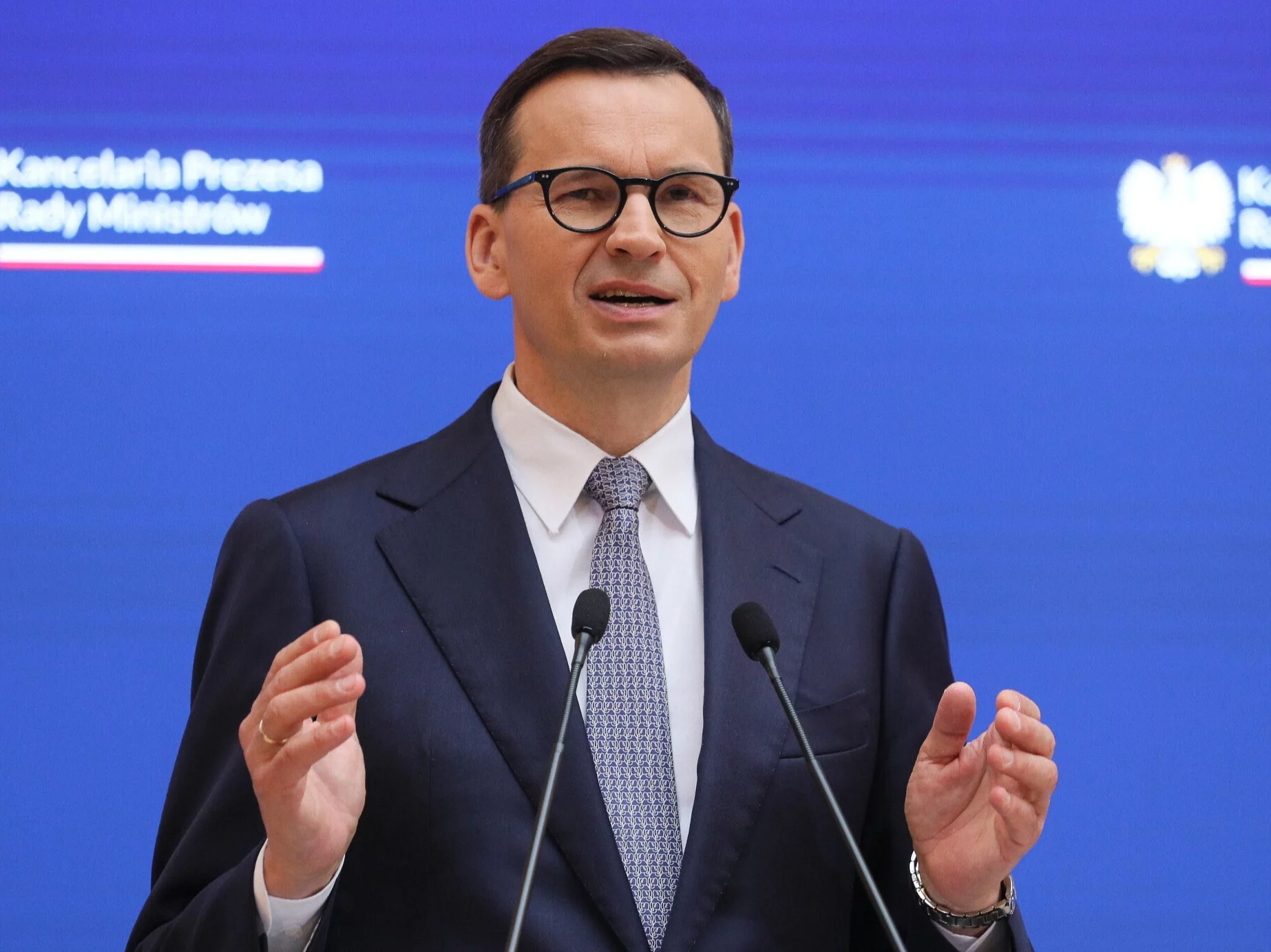 Mateusz Morawiecki na piątkowej konferencji prasowej