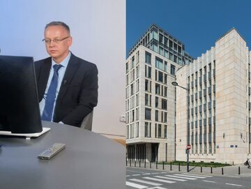 Tomasz Szmidt i budynek WSA w Warszawie